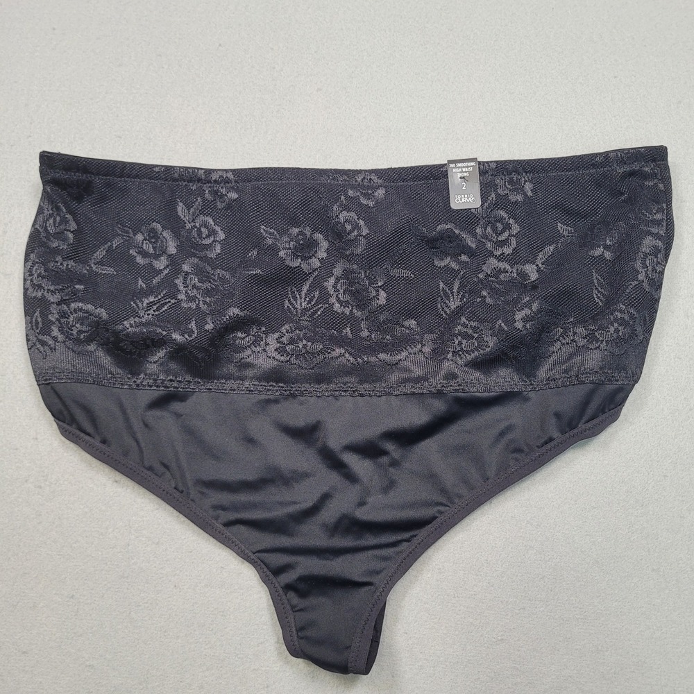Torrid Curve 360 Smoothing High Waist Thong Black Lace Floral Size 2
